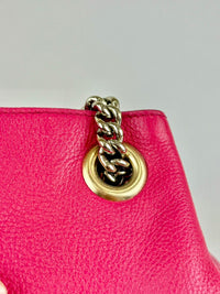 Pink Soho Pebbled Leather Chain Shoulder Bag