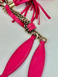 Pink Soho Pebbled Leather Chain Shoulder Bag