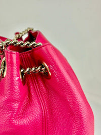 Pink Soho Pebbled Leather Chain Shoulder Bag