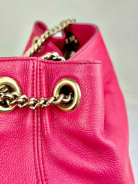 Pink Soho Pebbled Leather Chain Shoulder Bag