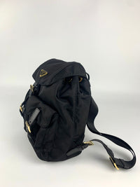 Re-Nylon Zaino Tessuto Vela Nero Small Backpack