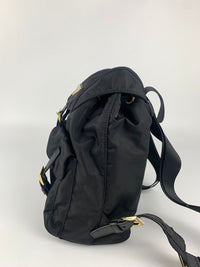 Re-Nylon Zaino Tessuto Vela Nero Small Backpack