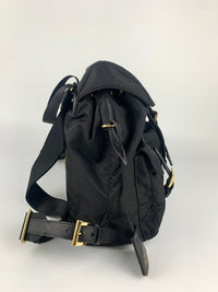 Re-Nylon Zaino Tessuto Vela Nero Small Backpack