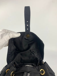 Re-Nylon Zaino Tessuto Vela Nero Small Backpack