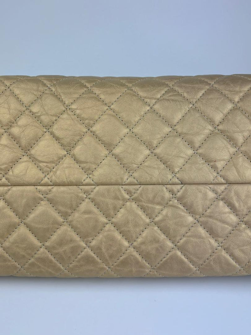 Gold Quilted Calfskin Leather CC Just Mademoiselle Bowling Bag