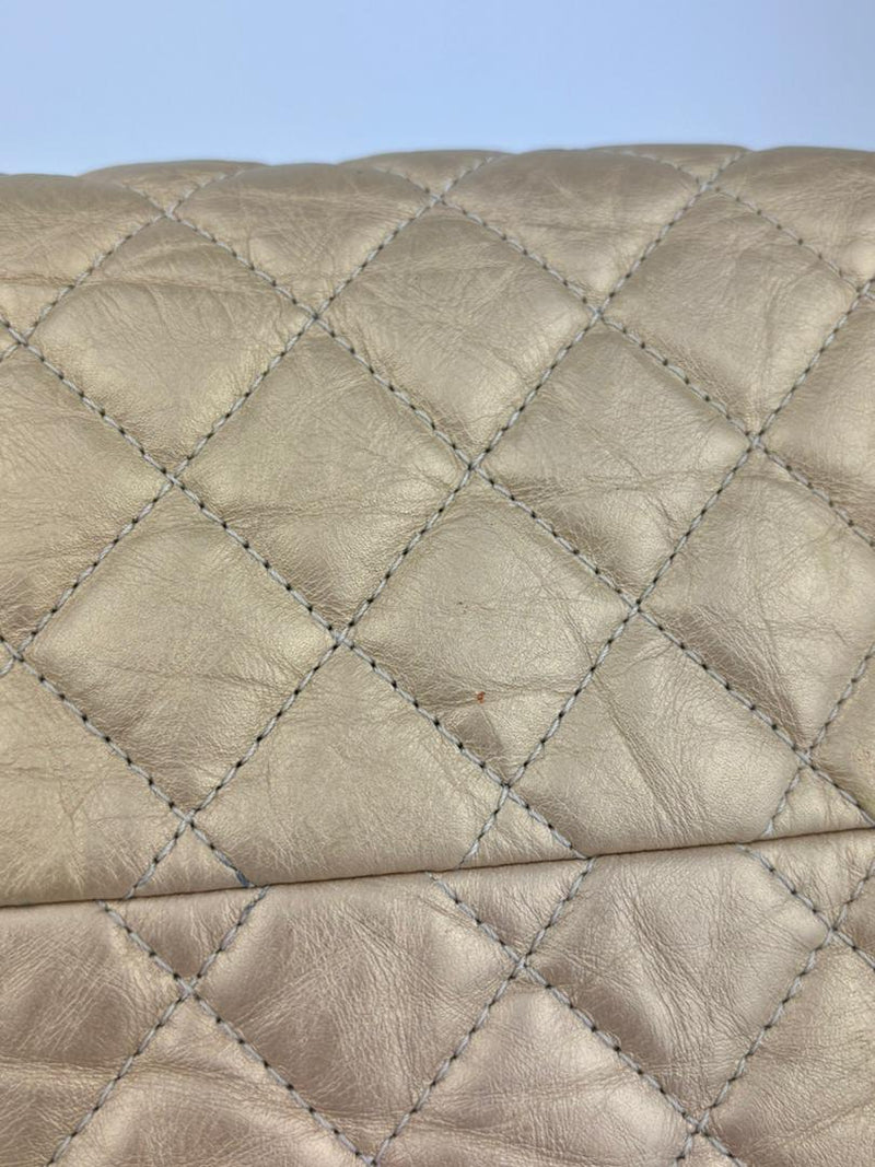 Gold Quilted Calfskin Leather CC Just Mademoiselle Bowling Bag