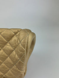 Gold Quilted Calfskin Leather CC Just Mademoiselle Bowling Bag