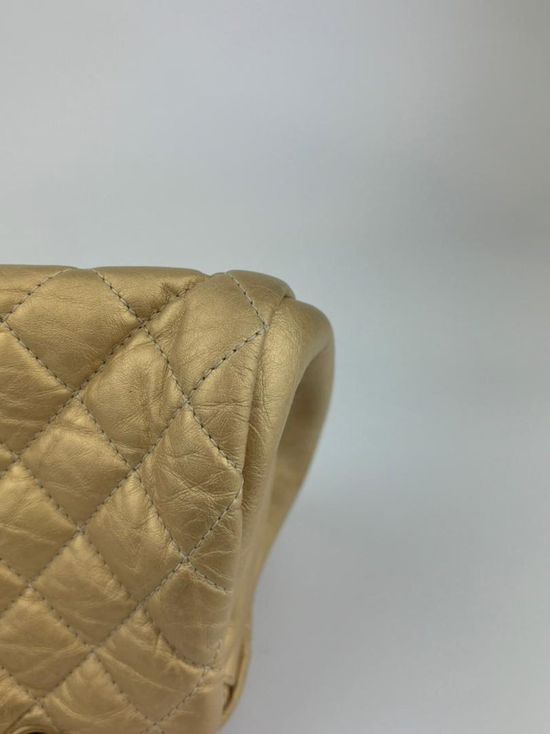 Gold Quilted Calfskin Leather CC Just Mademoiselle Bowling Bag