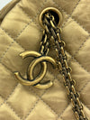 Gold Quilted Calfskin Leather CC Just Mademoiselle Bowling Bag