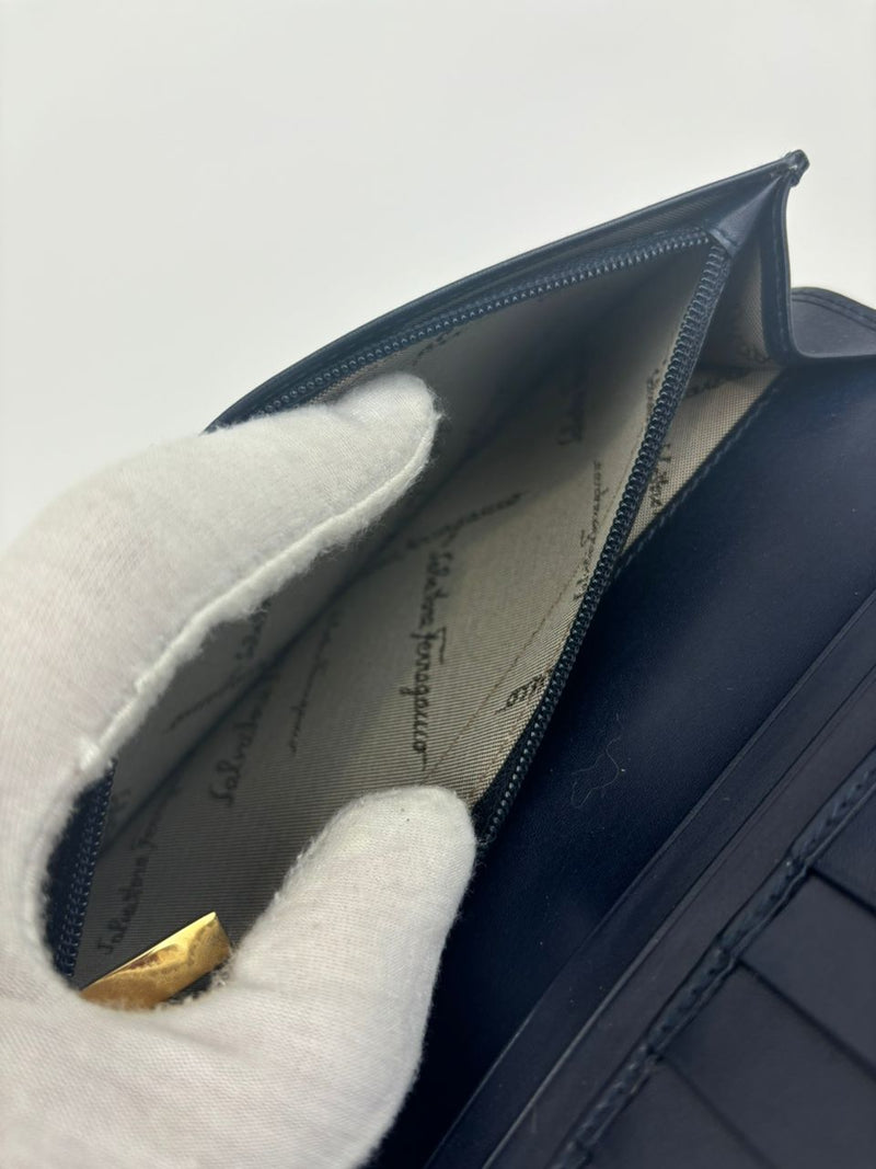 Gancini Navy Blue Continental Wallet