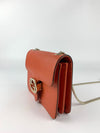 Sun Orange Dollar Calfskin Interlocking G Shoulder Bag