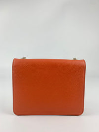 Sun Orange Dollar Calfskin Interlocking G Shoulder Bag