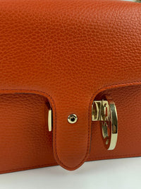 Sun Orange Dollar Calfskin Interlocking G Shoulder Bag