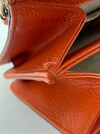 Sun Orange Dollar Calfskin Interlocking G Shoulder Bag