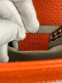 Sun Orange Dollar Calfskin Interlocking G Shoulder Bag