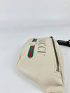 White Leather Logo Print Belt Bag&nbsp;