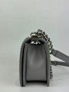 Grey Iridescent Lambskin Quilted Medium Chain Around Boy Flap SHW (Cash Price in Description)