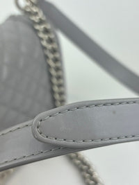 Grey Iridescent Lambskin Quilted Medium Chain Around Boy Flap SHW (Cash Price in Description)