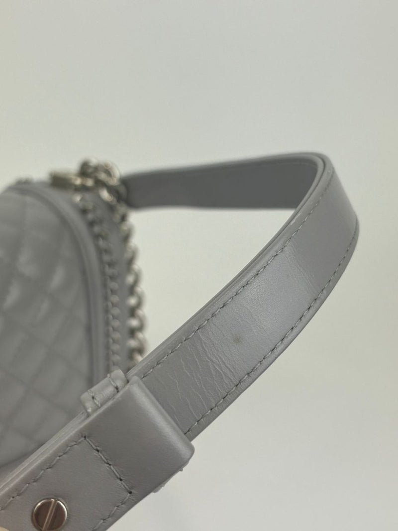 Grey Iridescent Lambskin Quilted Medium Chain Around Boy Flap SHW (Cash Price in Description)