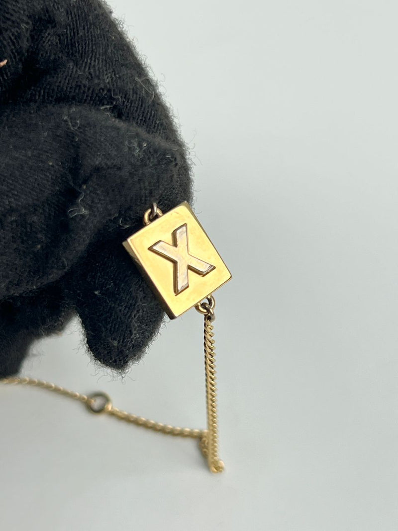 Gold Alphabet X Bracelet