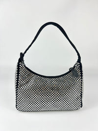 Black Satin Crystal Re-Edition 2000 Mini Bag