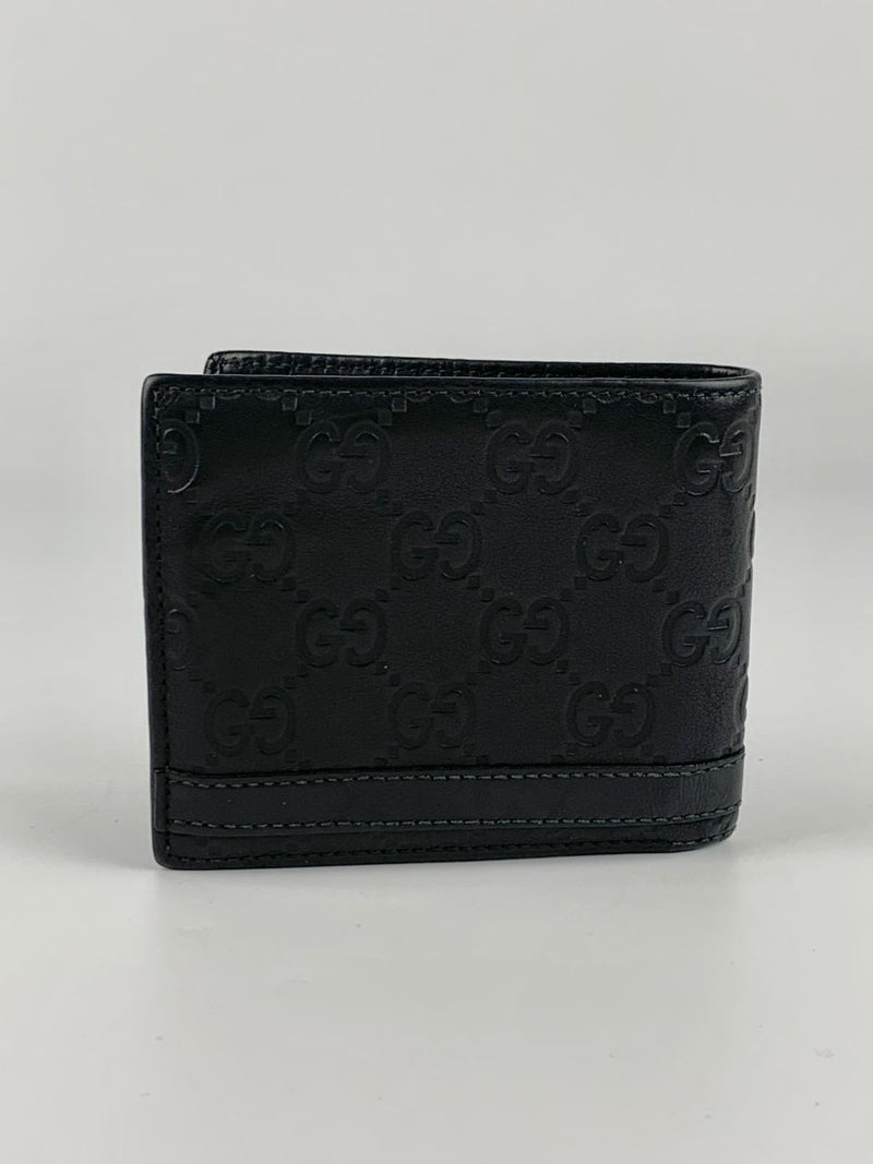 233100 Black Metal Bar Guccissima Bifold Wallet