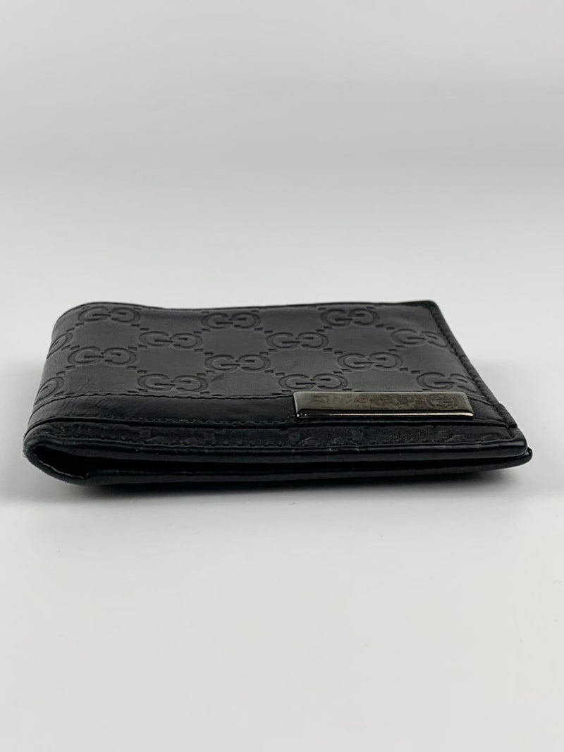 233100 Black Metal Bar Guccissima Bifold Wallet