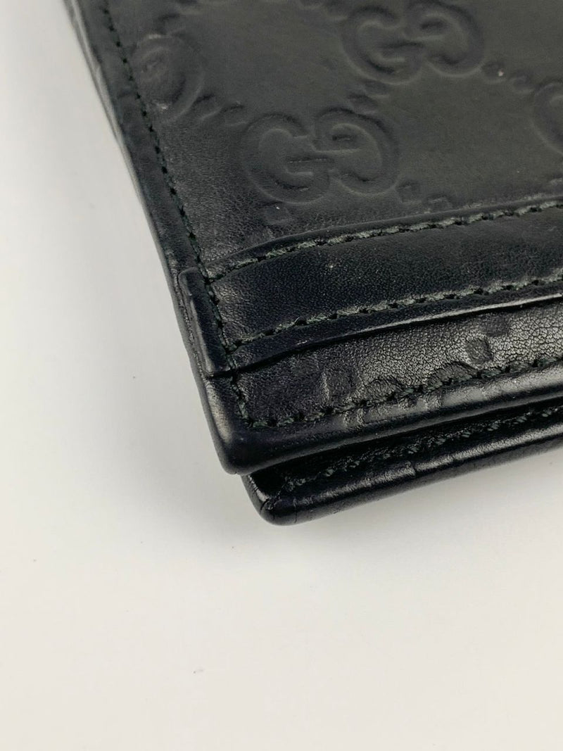 233100 Black Metal Bar Guccissima Bifold Wallet