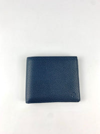 8CC Bi-Fold Blue Grained Leather Wallet