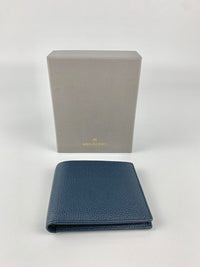 8CC Bi-Fold Blue Grained Leather Wallet