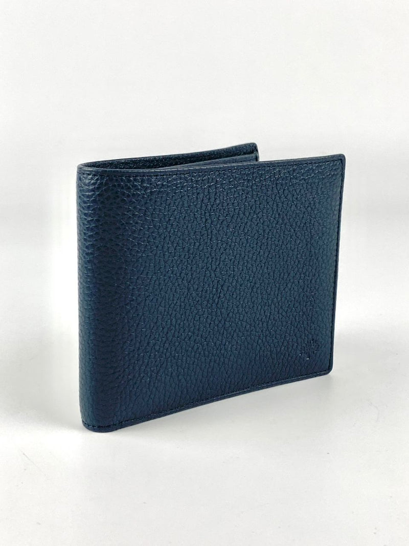 8CC Bi-Fold Blue Grained Leather Wallet