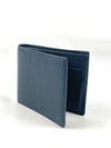 8CC Bi-Fold Blue Grained Leather Wallet