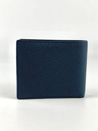 8CC Bi-Fold Blue Grained Leather Wallet