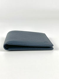 8CC Bi-Fold Blue Grained Leather Wallet