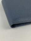 8CC Bi-Fold Blue Grained Leather Wallet