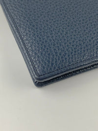 8CC Bi-Fold Blue Grained Leather Wallet