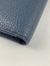 8CC Bi-Fold Blue Grained Leather Wallet