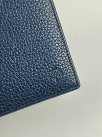 8CC Bi-Fold Blue Grained Leather Wallet