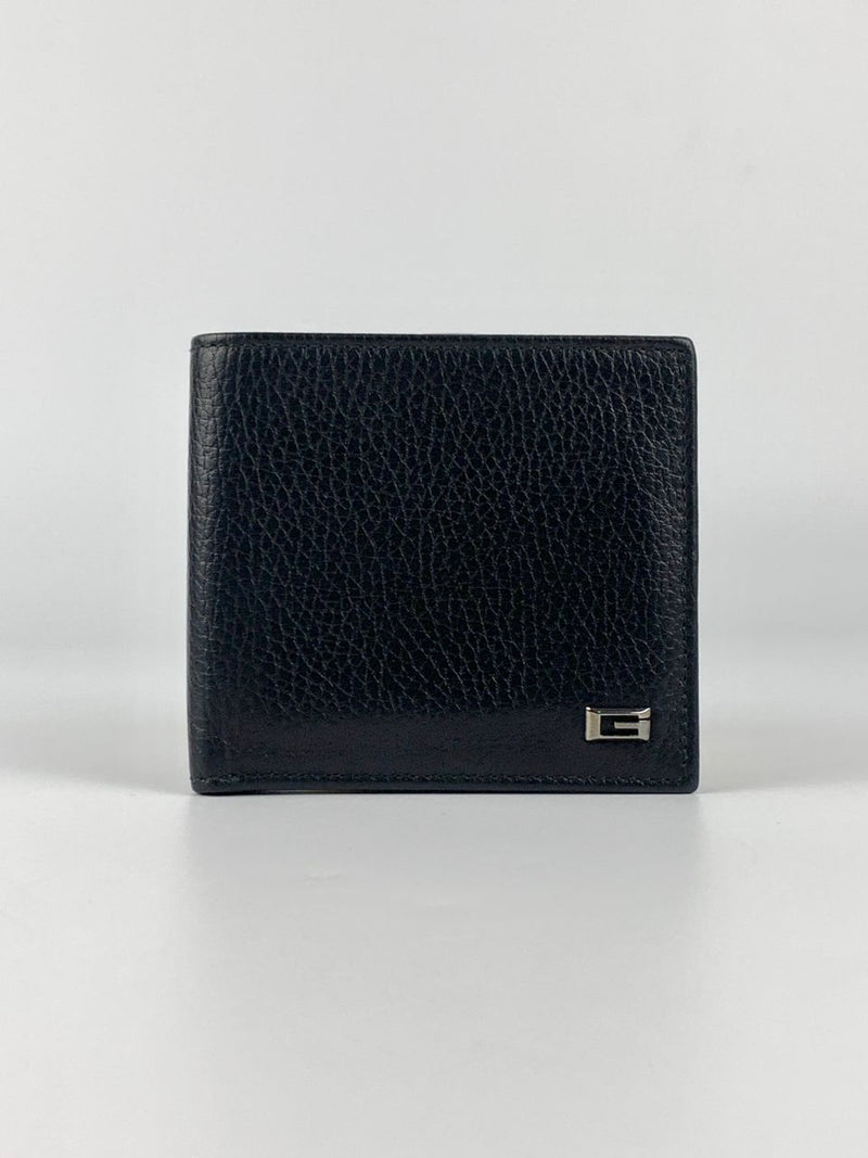 150404 Black Leather G Logo Hooper Wallet