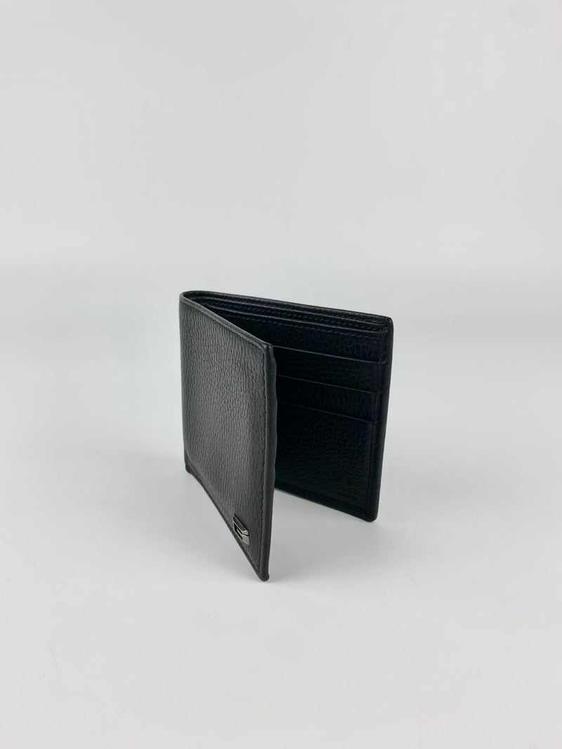 150404 Black Leather G Logo Hooper Wallet