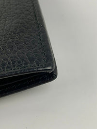 150404 Black Leather G Logo Hooper Wallet