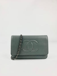 A48654 Coco Wallet on Chain WOC in Grey Caviar SHW