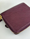 Burgundy Leather Motocross Zip Around Compact Wallet