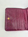 Burgundy Leather Motocross Zip Around Compact Wallet