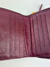 Burgundy Leather Motocross Zip Around Compact Wallet