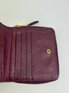 Burgundy Leather Motocross Zip Around Compact Wallet