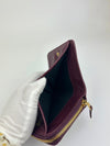 Burgundy Leather Motocross Zip Around Compact Wallet