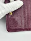 Burgundy Leather Motocross Zip Around Compact Wallet