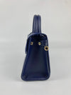 Blue Pebbled Leather Diorever Mini Bag