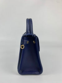 Blue Pebbled Leather Diorever Mini Bag